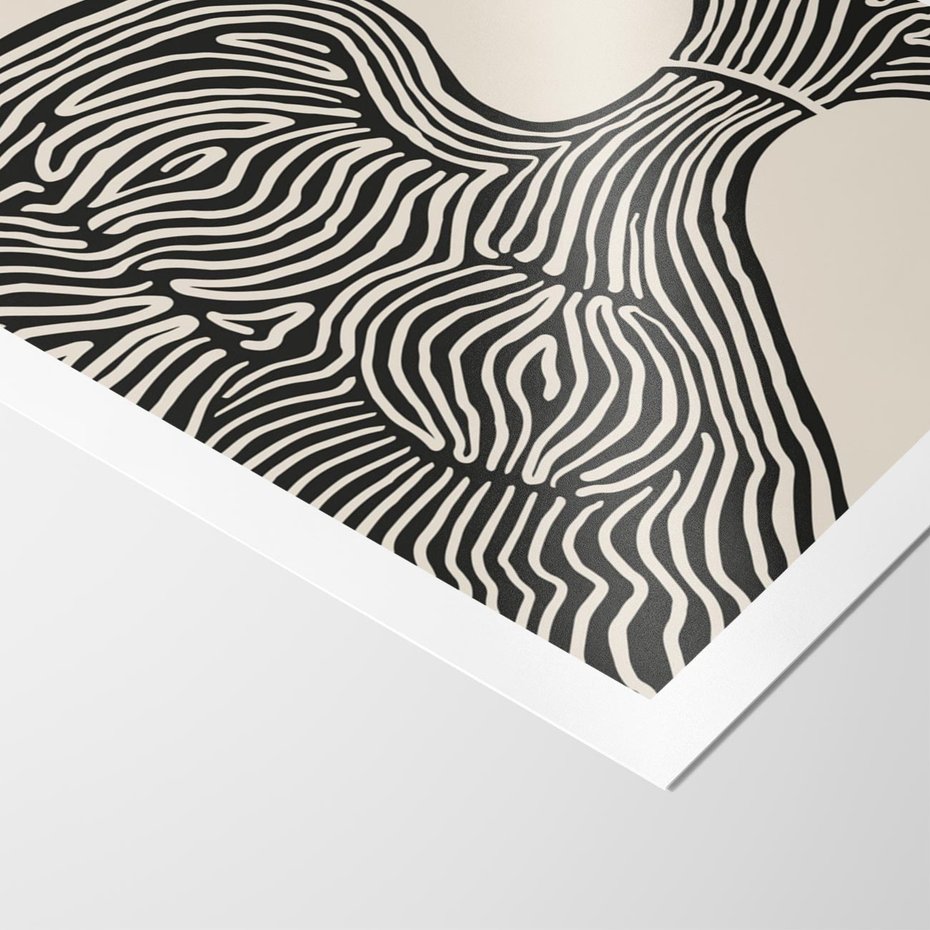 Plakat bez ramy 50x70 - Harmonijne Kształty - abstrakcyjne ryciny, czarno biały