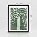 Plakat w ramie 30x40 - Inspirujące Zawiłości Zieleni - abstrakcyjny kształt, zielony plakat - rama czarna