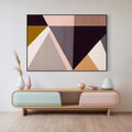 Obraz w ramie 100x70 - Trójkąty Wnętrz - abstrakcja, geometryczne kształty - rama czarna
