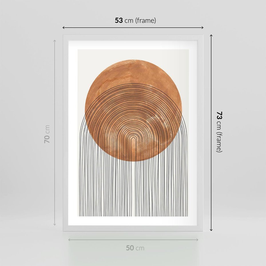 Plakat w ramie 50x70 - Złote Akcenty - nowoczesna sztuka, modern - rama biała