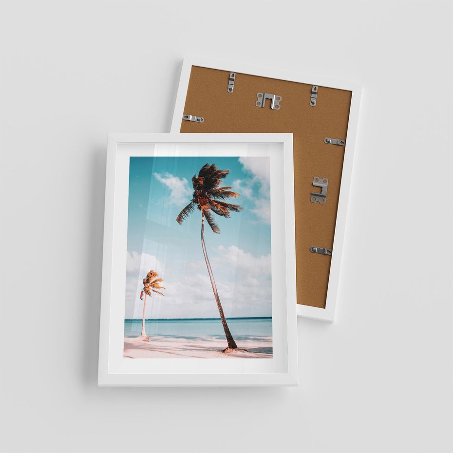 Plakat w ramie 30x40 - Raj na Ziemi - plaża, ocean - rama biała