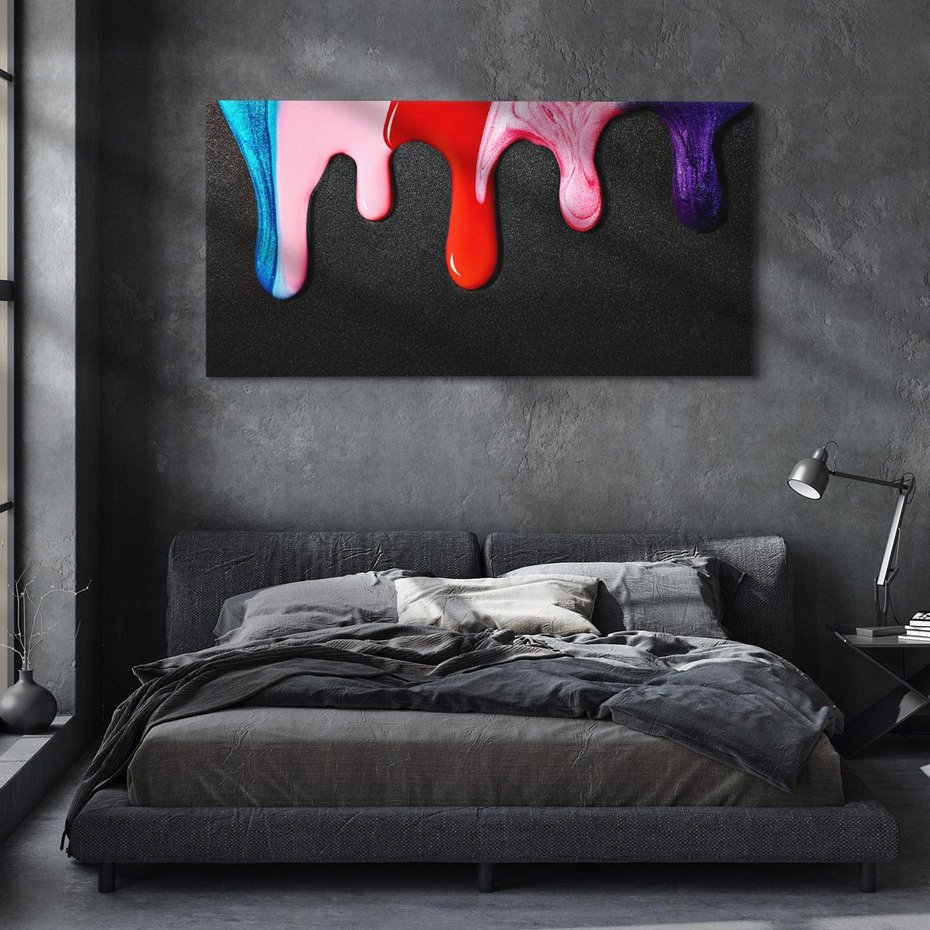 Obraz na płótnie 140x70 - Abstrakcja Kolorowych Farb - farba, abstrakcja