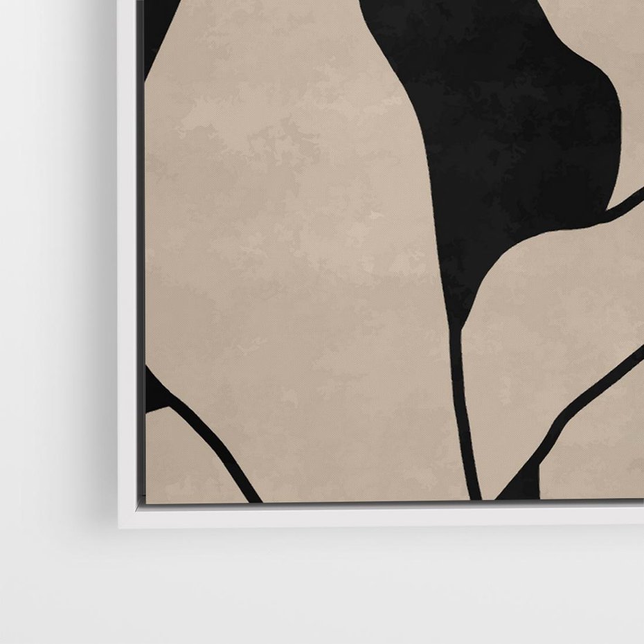 Obraz w ramie 50x50 - Nocne Pochłonięcia - abstrakcyjne linie, mroczny plakat - rama biała