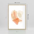 Plakat w ramie 50x70 - Rozkwitające Odbicia Form - abstrakcyjne akwarelowe plamy, minimalizm - rama drewno
