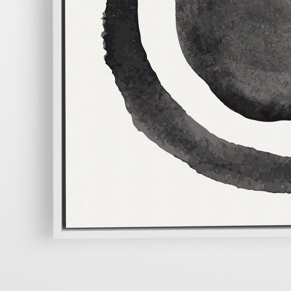 Obraz w ramie 50x50 - Bezgraniczne Widoki - abstrakcyjne plamy okręgi, akwarelowe - rama biała