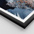 Plakat w ramie 30x40 - Lot Ptaka - zima, zimowy krajobraz - rama czarna