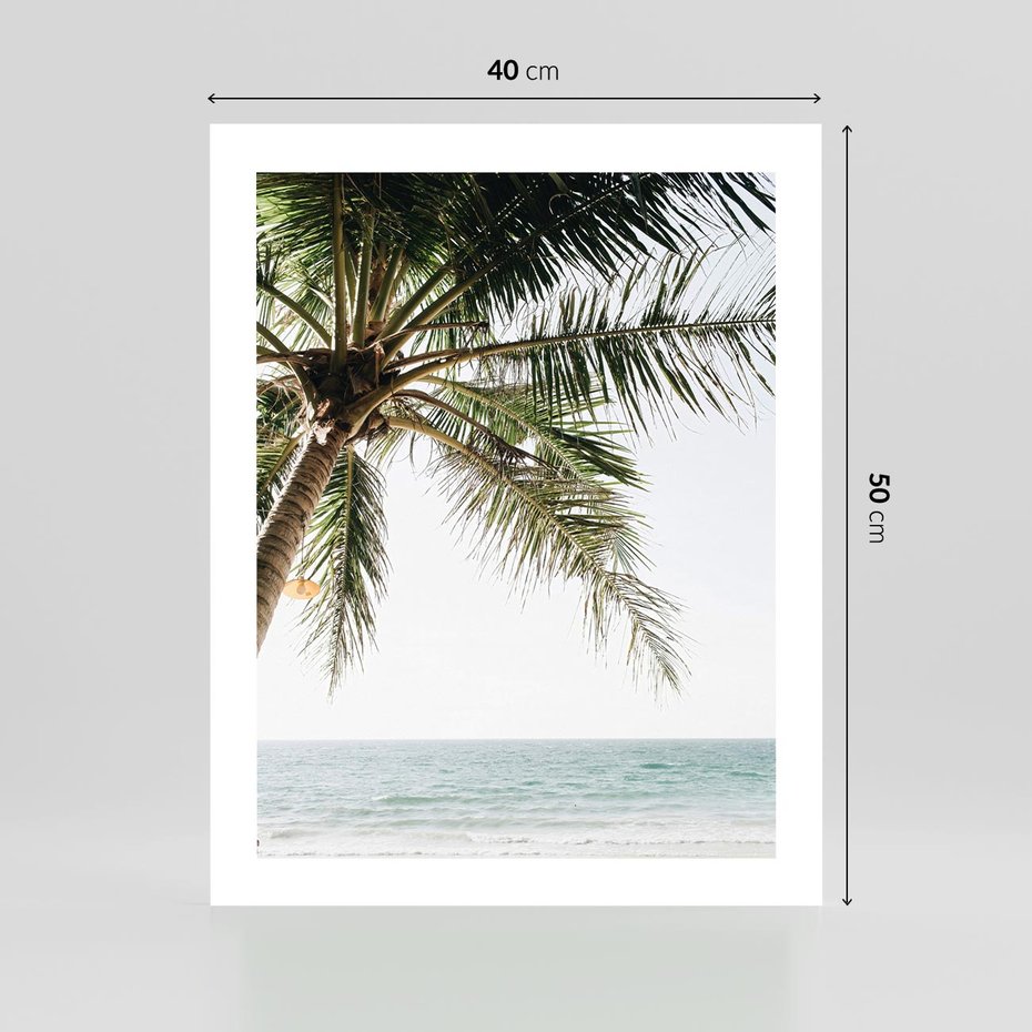 Plakat bez ramy 40x50 - Wakacyjne Marzenie - palma nad morzem,