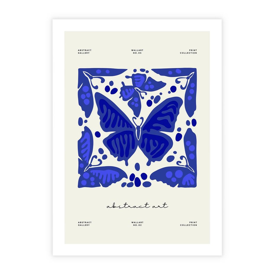 Plakat bez ramy 40x50 - Wibracje Wnętrza - nowoczesny plakat, odcienie błękitu