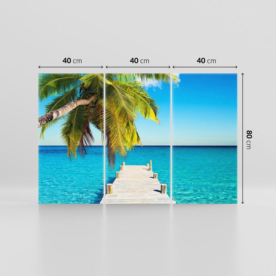 Obraz na płótnie 120x80 - Hawajskie Palmy - palma, morze