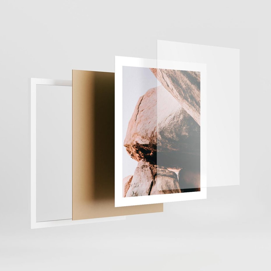 Plakat w ramie 40x50 - Tekstura Brązu - skały, głazy - rama biała