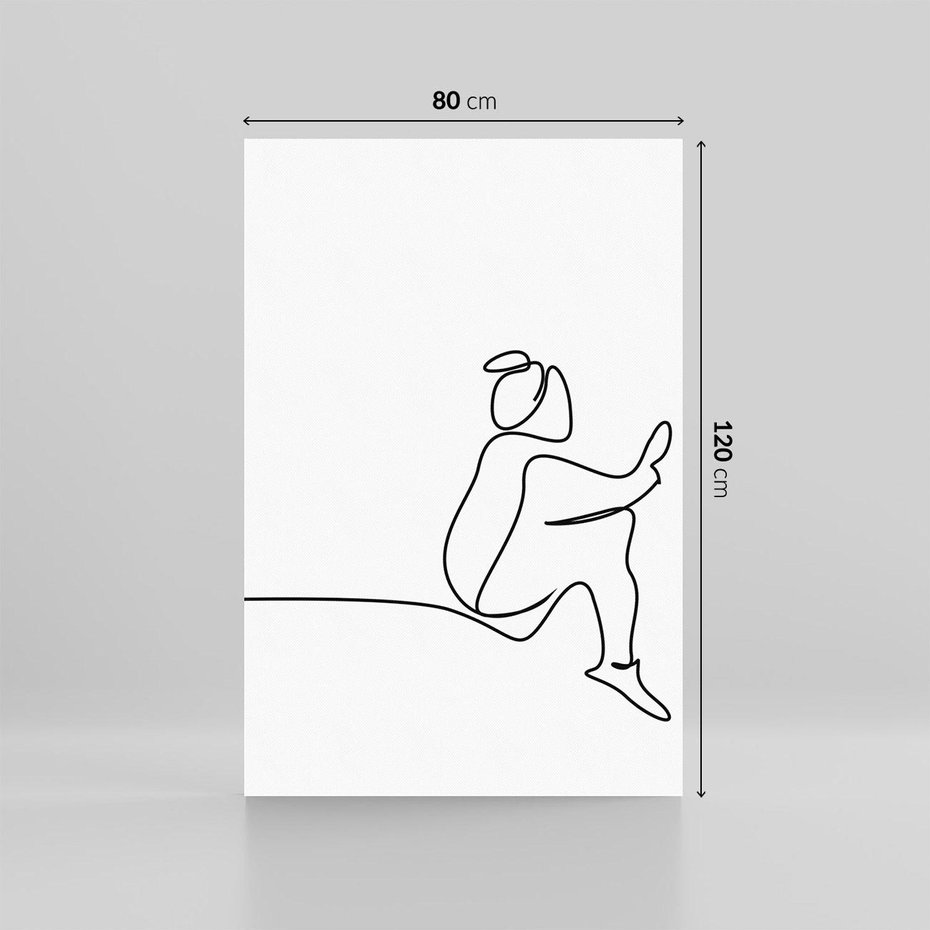 Obraz na płótnie 80x120 - Linie Wewnętrznej Refleksji - line art, szkic