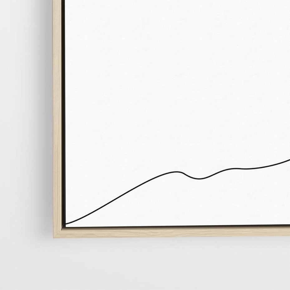 Obraz w ramie 100x70 - Minimalistyczna Przejażdżka - szkic, minimalizm - rama drewno