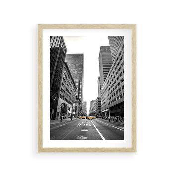 Plakat w ramie 30x40 - Ulica Nowego Jorku - ulica, Nowy Jork - rama drewno