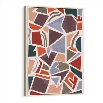 Obraz w ramie 80x120 - Intrygujące Rozbicie - gemoetryczne kształty, mozaika - rama drewno