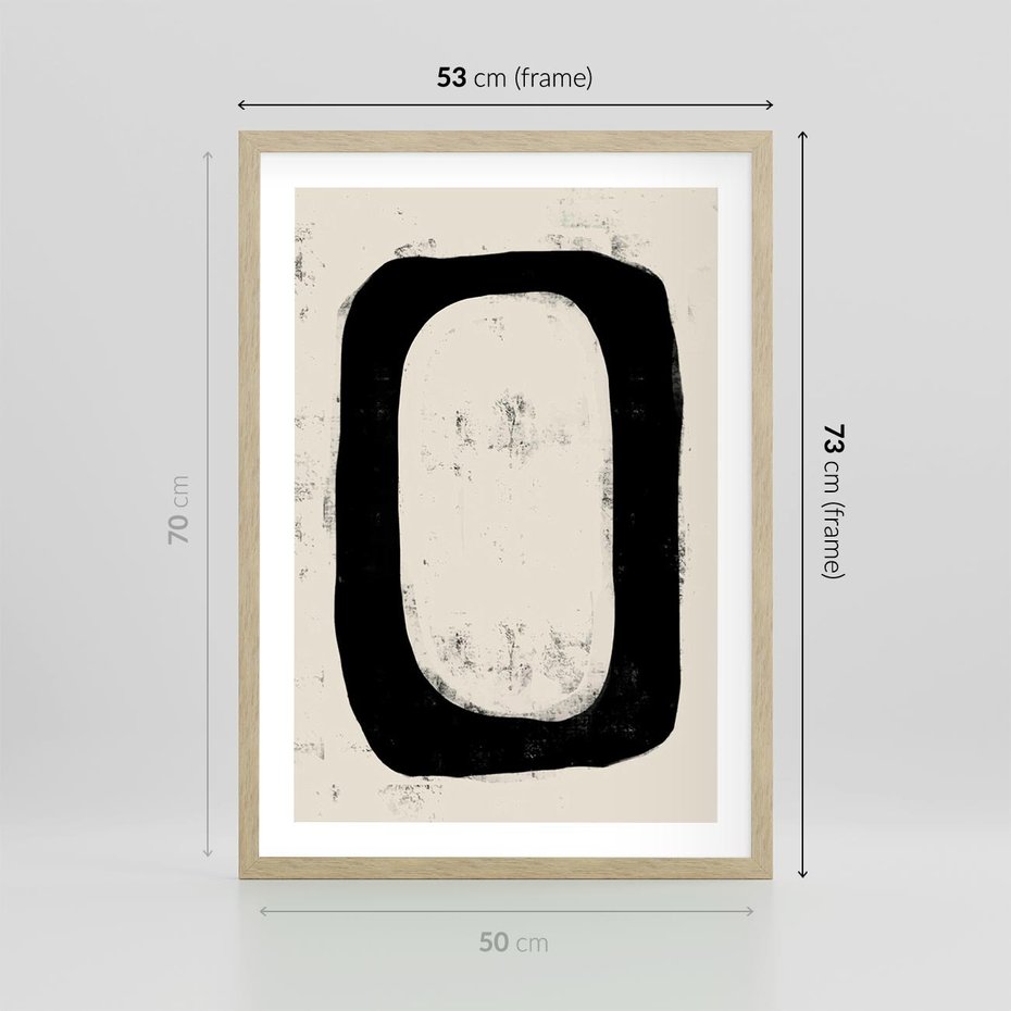 Plakat w ramie 50x70 - Wnętrza Kształtów - abstrakcja, minimalizm - rama drewno