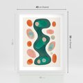 Plakat w ramie 40x50 - Wewnętrzne Spektrum - abstrakcyjne formy, dominujący kolor zielony - rama biała