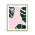 Plakat w ramie 40x50 - Minimalizm Natury - minimalizm, liście monstery - rama drewno