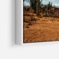 Obraz w ramie 50x50 - Skarby Pustynnego Kanionu - pustynia, kaktusy - rama biała