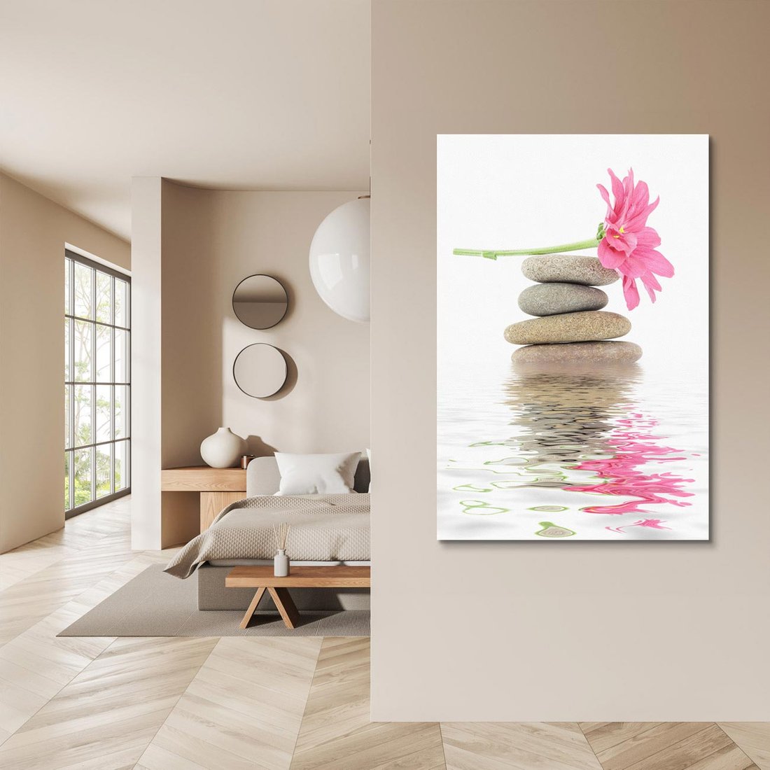 Obraz na płótnie 50x70 - Kwiatowe japońskie spa - japońskie, spa