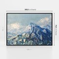 Obraz w ramie 100x70 - Majestat Błękitnych Szczytów - olejny obraz, górski pejzaż - rama czarna