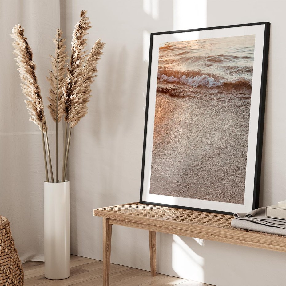 Plakat bez ramy 30x40 - Spokój Morza: Fale na Plaży - fale, morze