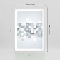 Plakat w ramie 50x70 - Trójwymiarowe formy geometryczne - geometria, 3D - rama biała