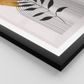 Plakat w ramie 50x70 - Geometria z Elementami Złota i Liści - grafika, złoto - rama czarna