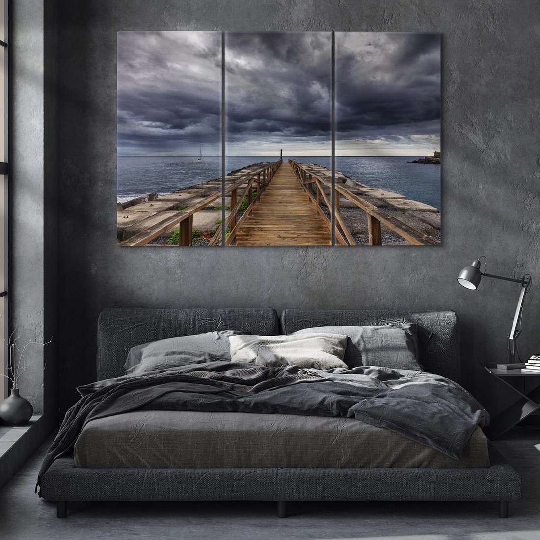 Obraz na płótnie 120x80 - Burzowe emocje - sztorm, morze