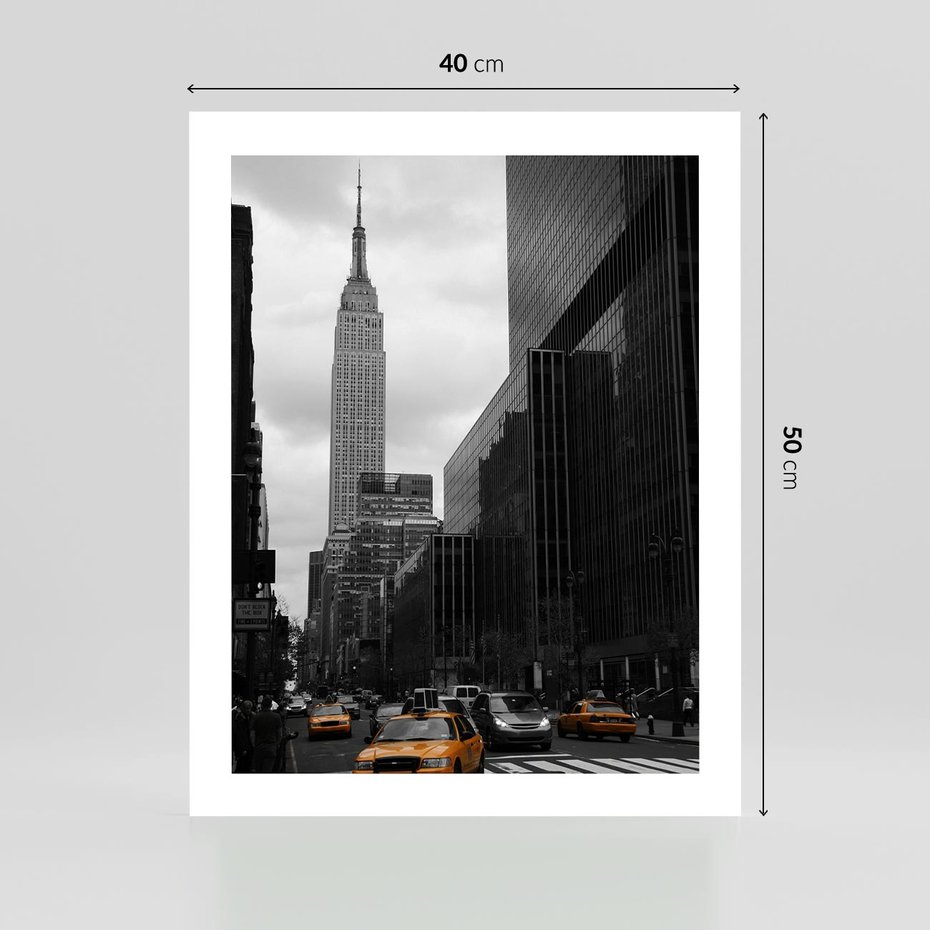 Plakat bez ramy 40x50 - Nowy York, taksówka w ruchu - Nowy York, taksówka