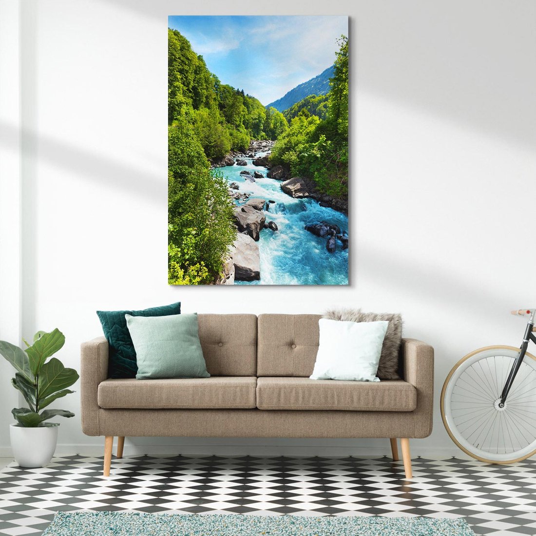 Obraz na płótnie 70x100 - Górski strumyk - strumyk, góry