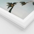 Plakat w ramie 30x40 - Palmy i Niebo - palmy, ujęcie z dołu - rama biała