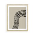 Plakat w ramie 40x50 - Migotliwa Innowacyjna Ekspresja - boho plakat, czarne kropki kreski - rama drewno