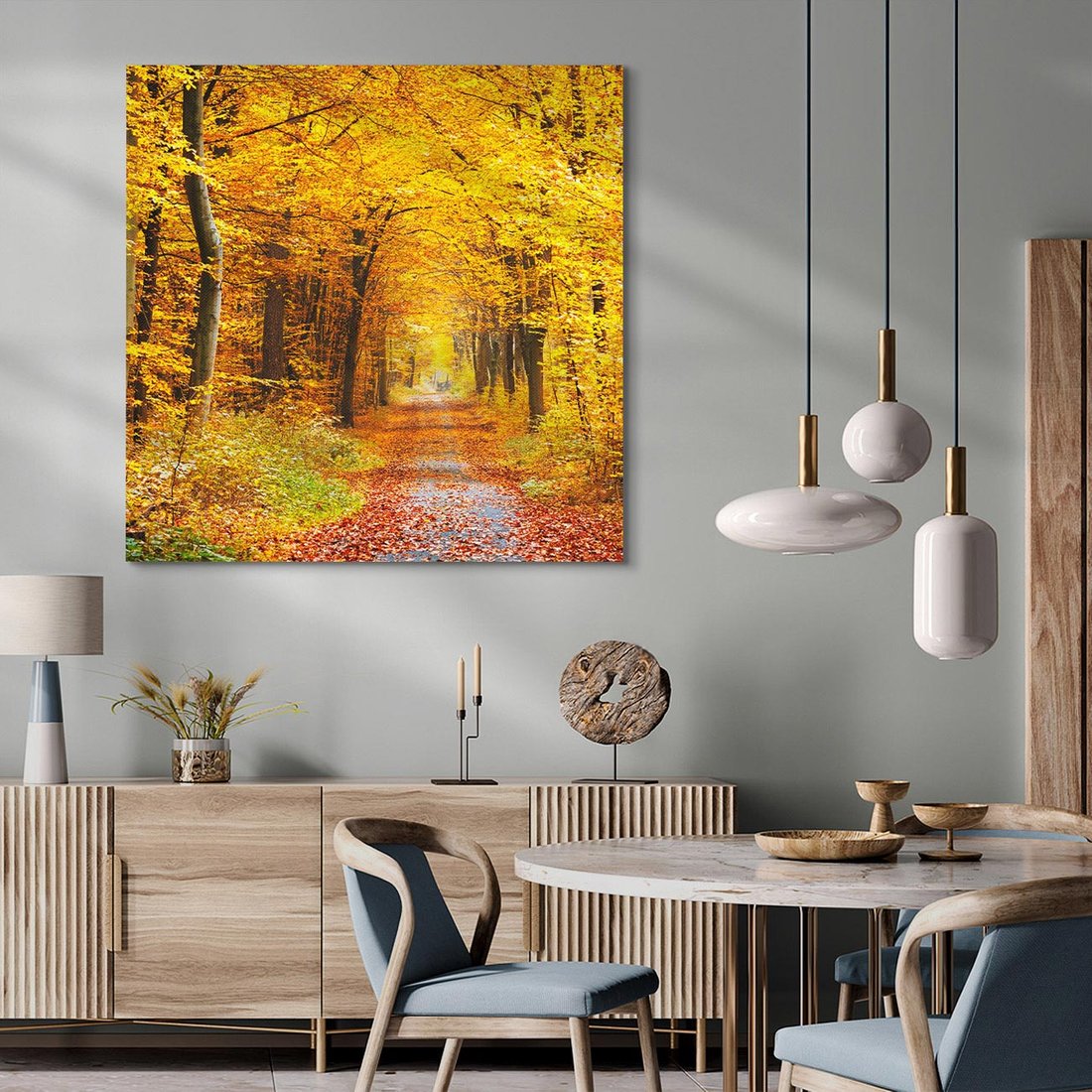 Obraz na płótnie 50x50 - Jesień w lesie - las, drzewa