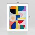 Plakat bez ramy 40x50 - Harmonia Kolorowych Impulsów - abstrakcyjne geometryczne kształty, olejny obraz