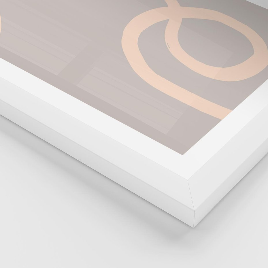 Plakat w ramie 50x70 - Wystylizowana Rewolucja - minimalistyczny obraz, nowoczesny - rama biała