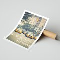 Plakat bez ramy 21x30 - Miasto Taksówek - taksówki, miasto