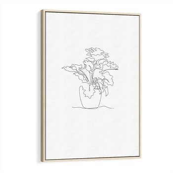 Obraz w ramie 70x100 - Rozkwitające Formy - szkic, minimalizm - rama drewno