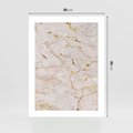 Plakat bez ramy 30x40 - Beżowy Marmur i Złoto - marmur, beżowy marmur