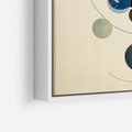 Obraz w ramie 80x120 - Bezgraniczny Taniec Światła - abstrakcyjna geometryczna kompozycja, koła linie - rama biała