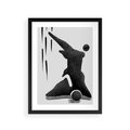 Plakat w ramie 30x40 - Czarno-Biała Grafika Postaci - nowoczesna grafika, plakat - rama czarna