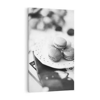 Obraz na płótnie 80x120 - Makaroniki w Szarości - czarno biała fotografia, plakat