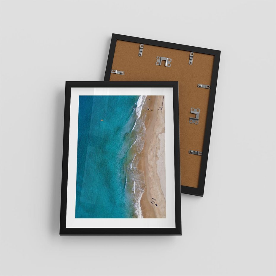 Plakat w ramie 30x40 - Spokój nad morzem - morze, plaża - rama czarna