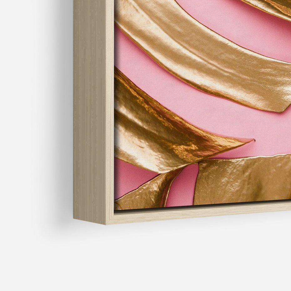 Obraz w ramie 50x70 - Przyjemność w Naturze - złote, liście - rama drewno