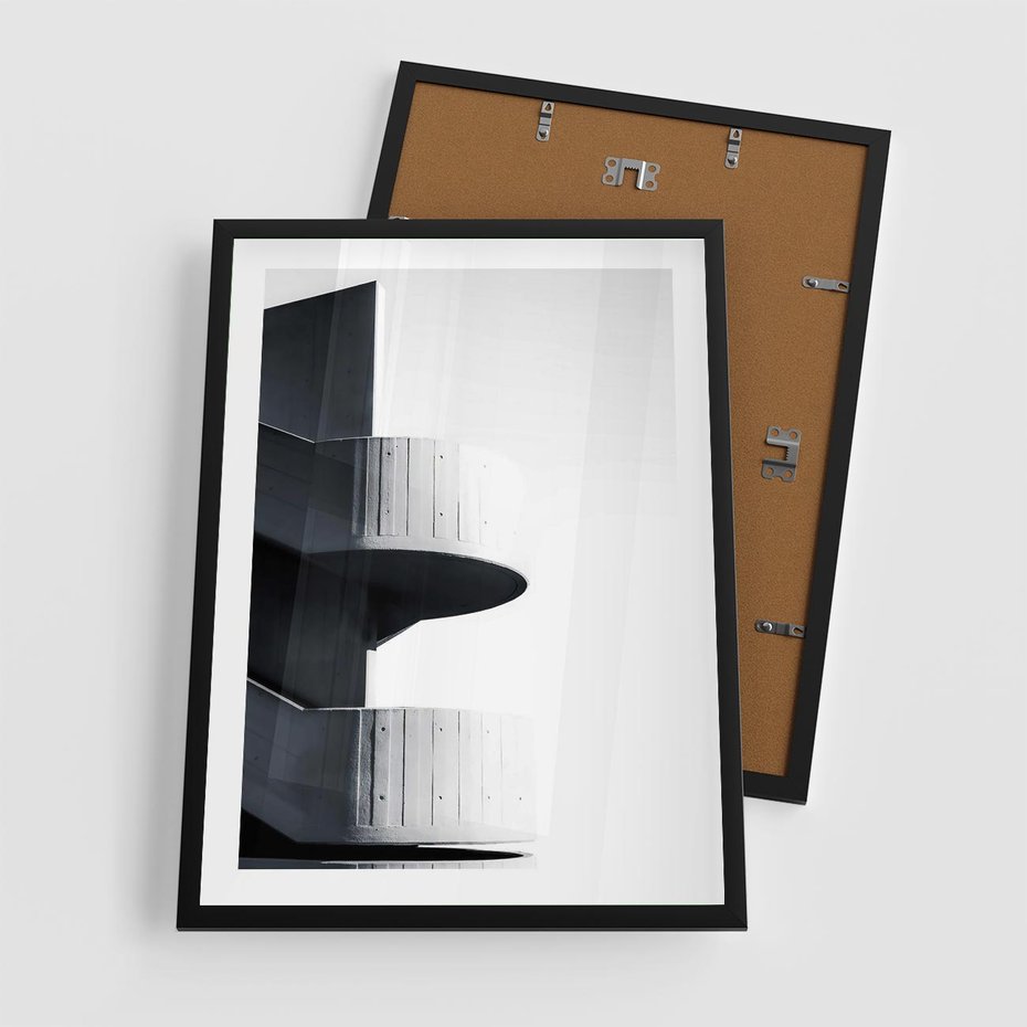 Plakat w ramie 50x70 - Elegancja Współczesności - architektura, nowoczesne formy - rama czarna