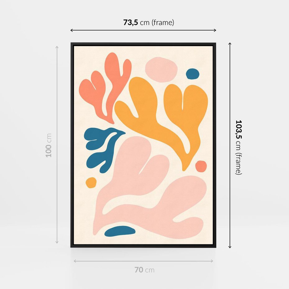 Obraz w ramie 70x100 - Granice Inspiracji - abstrakcyjne dziwne formy, nowoczesny plakat - rama czarna