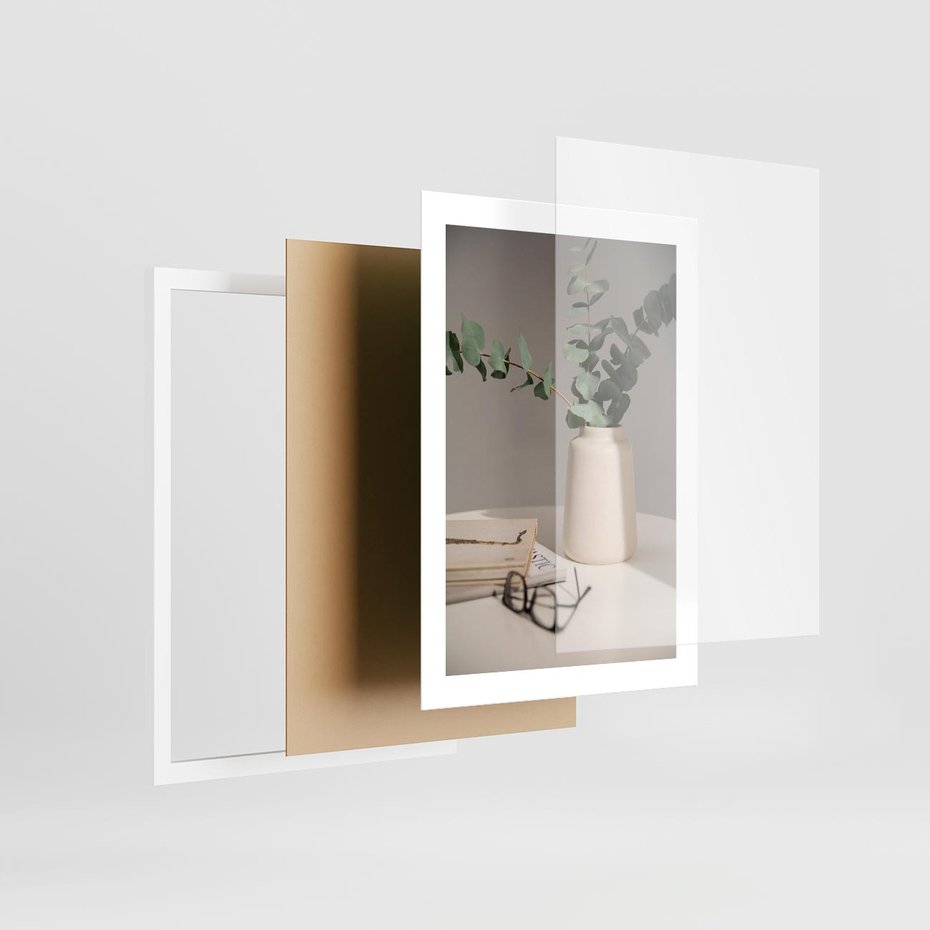 Plakat w ramie 30x40 - Eukaliptusowe liście w okularach - liście, eukaliptus - rama biała