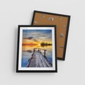 Plakat w ramie 40x50 - Zachód słońca na pomostach - zachód, słońca - rama czarna