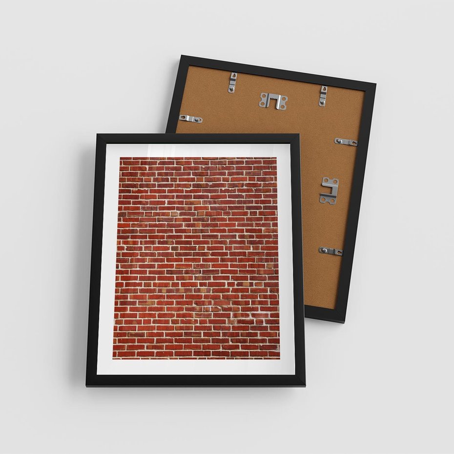 Plakat w ramie 40x50 - Mur z Cegieł - cegły, mur - rama czarna