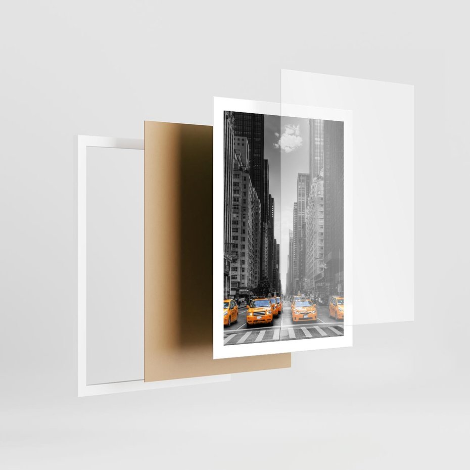 Plakat w ramie 50x70 - Wibracje Nowego Jorku - miasto, Nowy Jork - rama biała