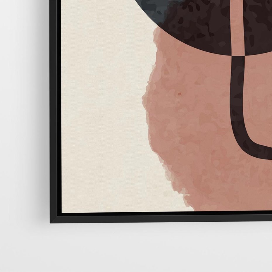 Obraz w ramie 50x50 - Abstrakcyjna Harmonia - abstrakcyjne nieregularne kształty, minimalistyczny plakat - rama czarna